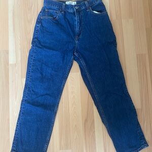 Abercrombie & Fitch Women’s Ankle Straight, High Rise, Curve Love, Blue Jeans